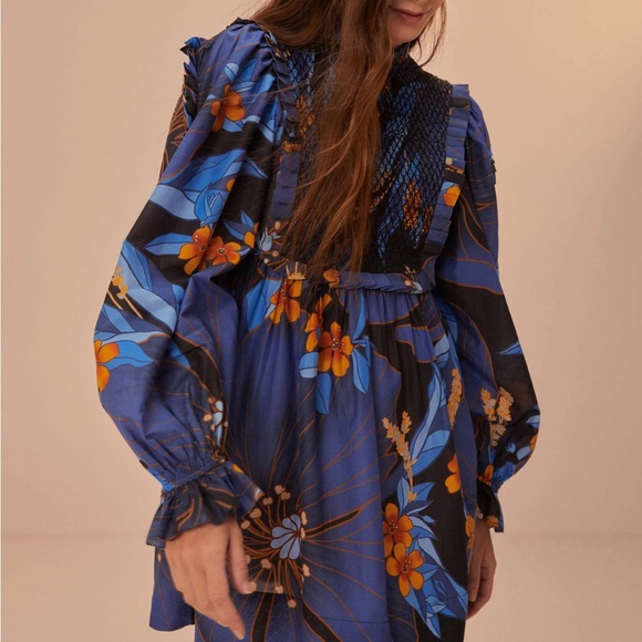 FARM RIO Black Pietra Floral Mini Dress - size Small - Picture 4 of 5